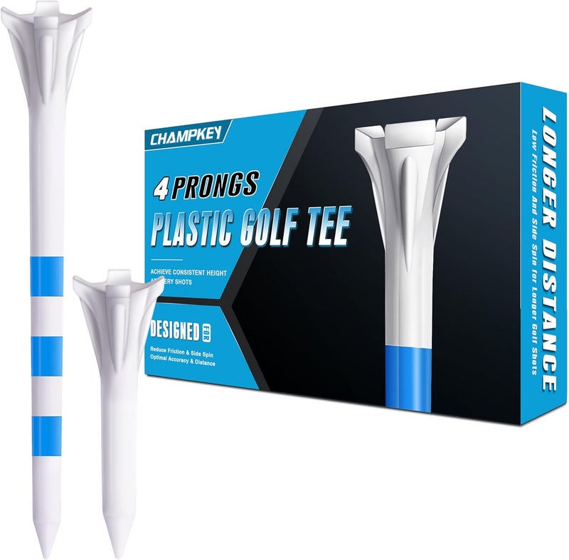Champkey PRO 4-Prong Plastic Golf Tees 150 Pack - 70% Ball Contact Reduced for Less Friction and Maximum Distance Performance Golf Tees Plastic - Image 1